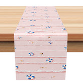 Aperturee - Aperturee Summer Pool Party Table Runner with Pink Swimming Rings for Fun Kids Birthday and Outdoor BBQ Decor