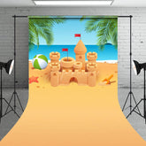Aperturee - Aperturee Summer Sandy Beach Sandcastle Sweep Photo Backdrop