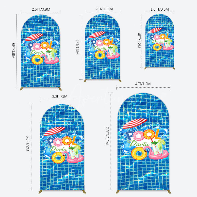 Aperturee - Aperturee Summer Splashing Swimming Pool Party Arch Backdrop