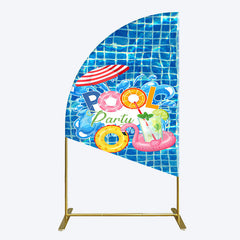 Aperturee - Aperturee Summer Splashing Swimming Pool Party Half Moon Arch Backdrop