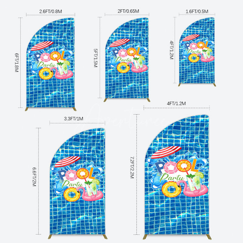 Aperturee - Aperturee Summer Splashing Swimming Pool Party Half Moon Arch Backdrop