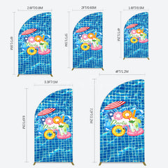 Aperturee - Aperturee Summer Splashing Swimming Pool Party Half Moon Arch Backdrop