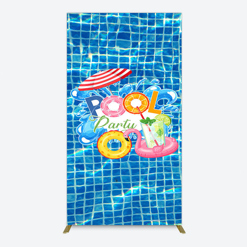 Aperturee - Aperturee Summer Splashing Swimming Pool Party Rectangle Backdrop