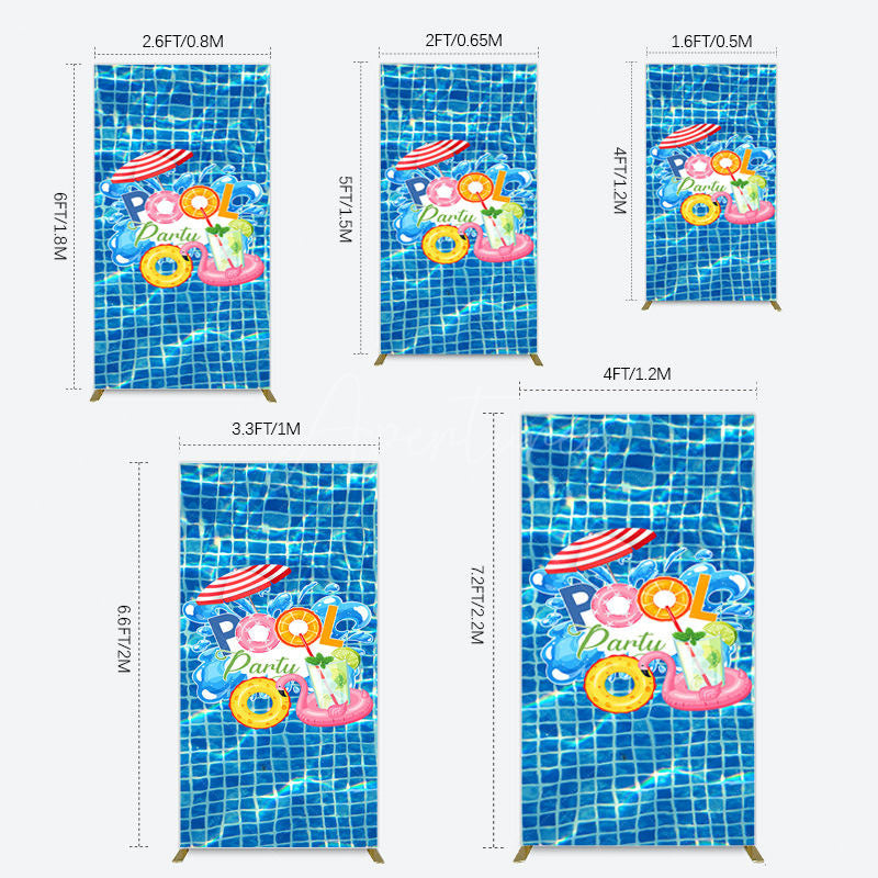 Aperturee - Aperturee Summer Splashing Swimming Pool Party Rectangle Backdrop