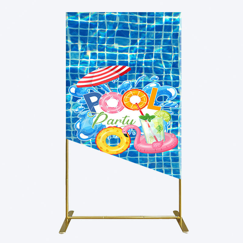 Aperturee - Aperturee Summer Splashing Swimming Pool Party Rectangle Backdrop