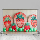 Aperturee - Aperturee Summer Strawberry Arch Balloons Cake Smash Backdrop