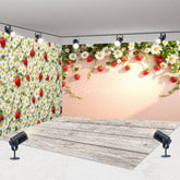 Aperturee - Aperturee Summer Strawberry Daisy Floral Room Set Backdrop