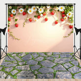 Aperturee - Aperturee Summer Strawberry Vine Floral Combo Set Backdrop