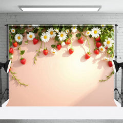 Aperturee - Aperturee Summer Strawberry Vine Floral Combo Set Backdrop