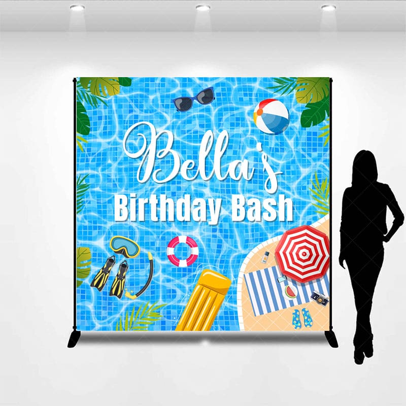 Aperturee - Aperturee Summer Swimming Pool Cool Custom Birthday Backdrop