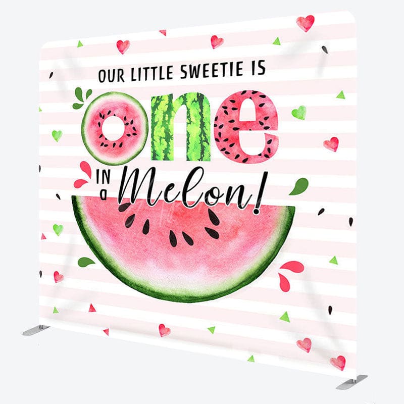 Aperturee - Aperturee Summer Watermelon Fabric Backdrop Cover for Birthday