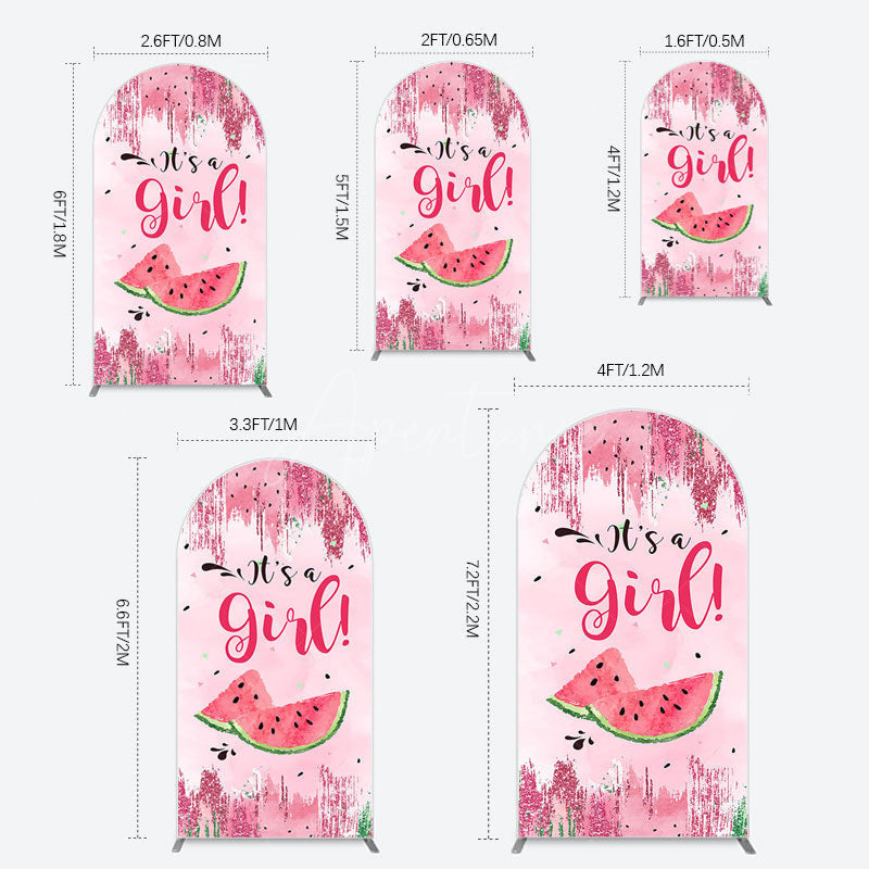 Aperturee - Aperturee Summer Watermelon Sweet Baby Shower Arch Backdrop