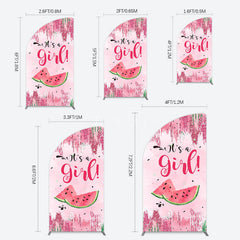 Aperturee - Aperturee Summer Watermelon Sweet Baby Shower Half Moon Arch Backdrop