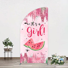 Aperturee - Aperturee Summer Watermelon Sweet Baby Shower Half Moon Arch Backdrop
