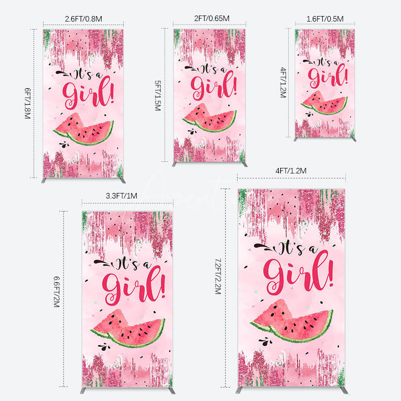 Aperturee - Aperturee Summer Watermelon Sweet Baby Shower Rectangle Backdrop