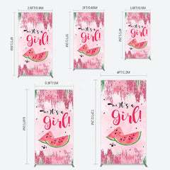 Aperturee - Aperturee Summer Watermelon Sweet Baby Shower Rectangle Backdrop