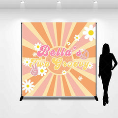 Aperturee - Aperturee Sun Daisy Two Groovy Custom Name Birthday Backdrop