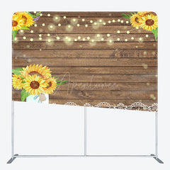 Aperturee - Aperturee Sunflower Lace Wooden Wedding Pillow Case Backdrop