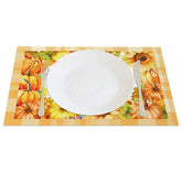 Aperturee - Aperturee Sunflower Pumpkins Hello Autumn Set of 4 Placemats