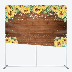 Aperturee - Aperturee Sunflower Wood Grain Wedding Pillow Cover Backdrop