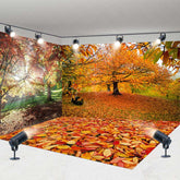 Aperturee Aperturee Sunlight Maple Forest Autumn Photo Room Set Backdrop
