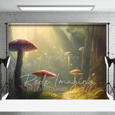 Aperturee - Aperturee Sunlight Mystical Mushroom Forest Photo Backdrop