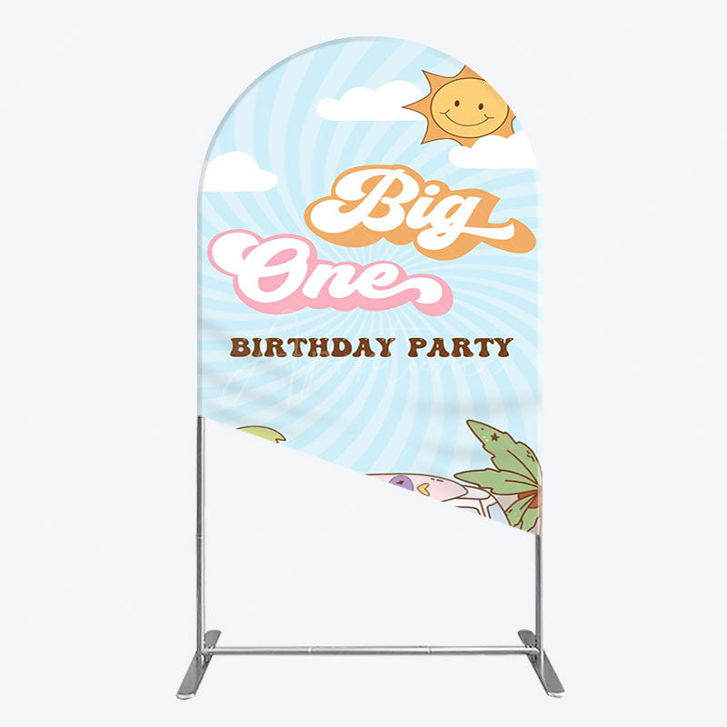 Aperturee - Aperturee Sunny Day Sky Big One Happy Birthday Arch Backdrop