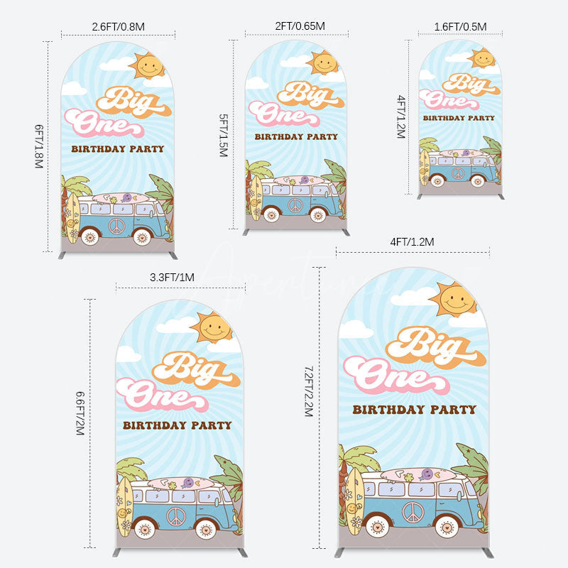 Aperturee - Aperturee Sunny Day Sky Big One Happy Birthday Arch Backdrop