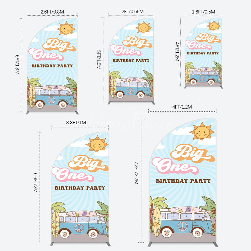 Aperturee - Aperturee Sunny Day Sky Big One Happy Birthday Half Moon Arch Backdrop