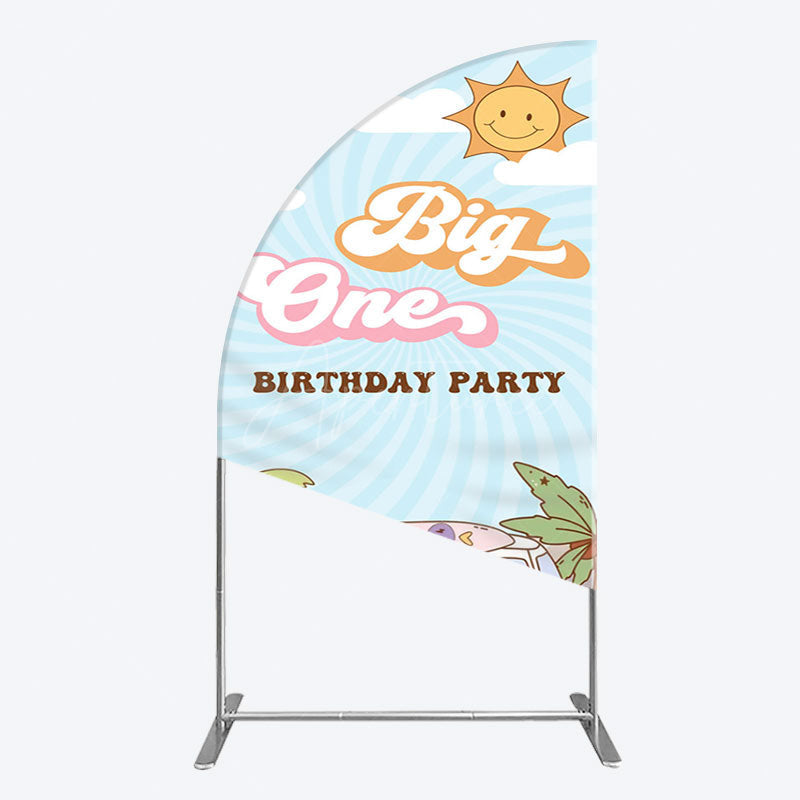 Aperturee - Aperturee Sunny Day Sky Big One Happy Birthday Half Moon Arch Backdrop