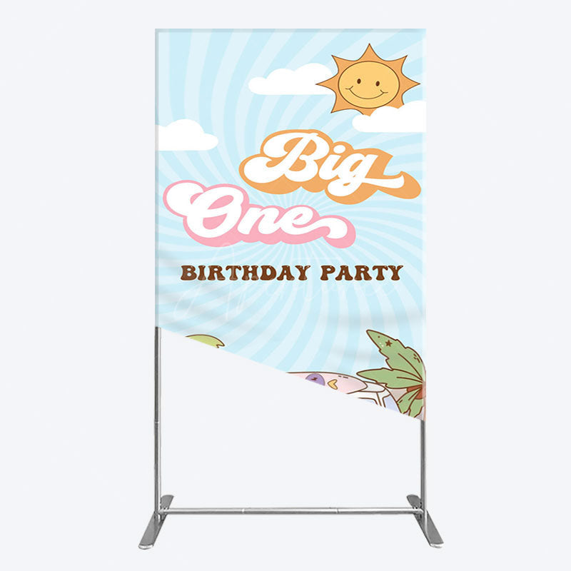 Aperturee - Aperturee Sunny Day Sky Big One Happy Birthday Rectangle Backdrop