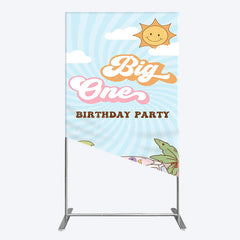 Aperturee - Aperturee Sunny Day Sky Big One Happy Birthday Rectangle Backdrop