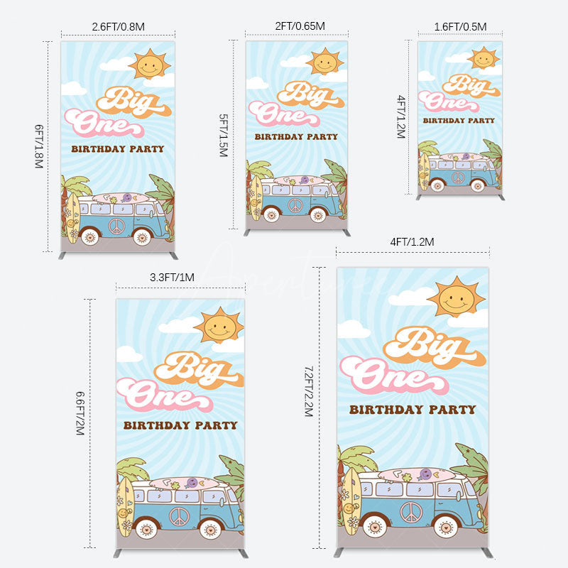 Aperturee - Aperturee Sunny Day Sky Big One Happy Birthday Rectangle Backdrop