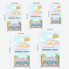 Aperturee - Aperturee Sunny Day Sky Big One Happy Birthday Rectangle Backdrop