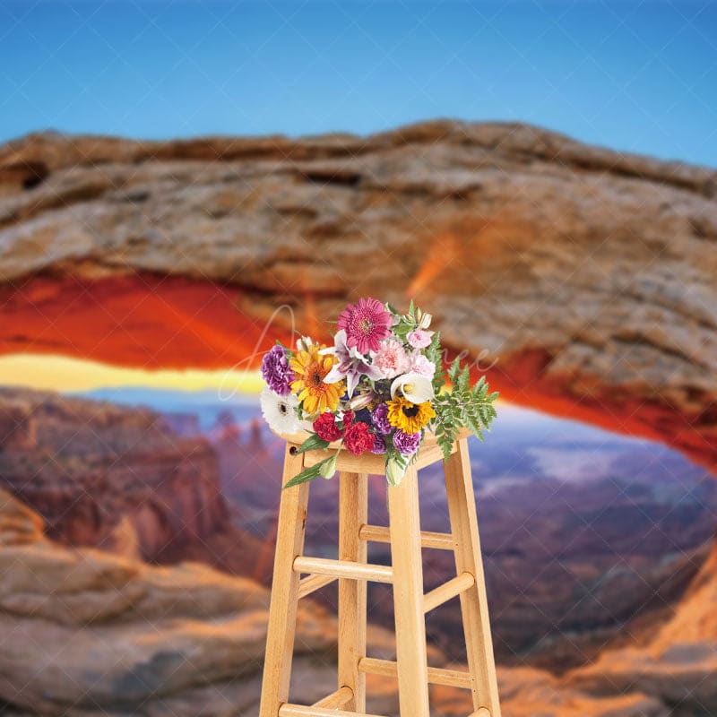 Aperturee - Aperturee Sunrise At Mountaintop Warm Sky Photography Backdrop