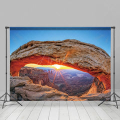 Aperturee - Aperturee Sunrise At Mountaintop Warm Sky Photography Backdrop