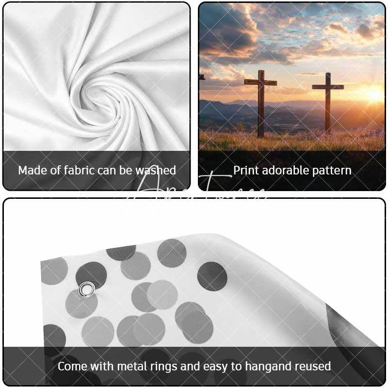 Aperturee - Aperturee Sunrise Cloud Field Cross Easter Garage Door Banner
