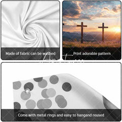 Aperturee - Aperturee Sunrise Cloud Field Cross Easter Garage Door Banner