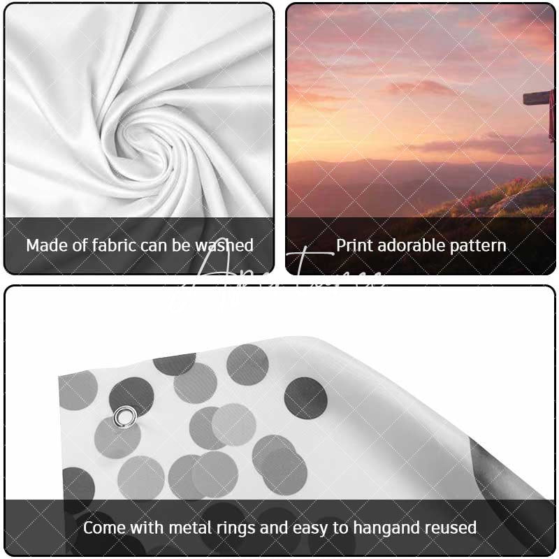 Aperturee - Aperturee Sunrise Sky Mountain Field Cross Garage Door Banner