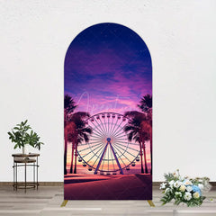 Aperturee - Aperturee Sunset Ferris Wheel Beach Babychella Arch Backdrop
