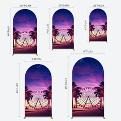 Aperturee - Aperturee Sunset Ferris Wheel Beach Babychella Arch Backdrop