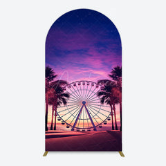 Aperturee - Aperturee Sunset Ferris Wheel Beach Babychella Arch Backdrop