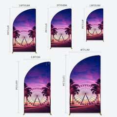 Aperturee - Aperturee Sunset Ferris Wheel Beach Babychella Half Moon Arch Backdrop