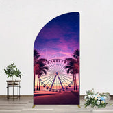 Aperturee - Aperturee Sunset Ferris Wheel Beach Babychella Half Moon Arch Backdrop