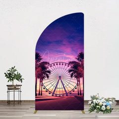 Aperturee - Aperturee Sunset Ferris Wheel Beach Babychella Half Moon Arch Backdrop