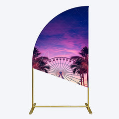 Aperturee - Aperturee Sunset Ferris Wheel Beach Babychella Half Moon Arch Backdrop