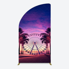 Aperturee - Aperturee Sunset Ferris Wheel Beach Babychella Half Moon Arch Backdrop