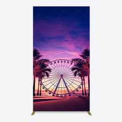 Aperturee - Aperturee Sunset Ferris Wheel Beach Babychella Rectangle Backdrop