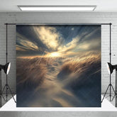 Aperturee - Aperturee Sunset Sky Beach Dusk Wheat Field Photo Backdrop