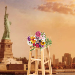 Aperturee - Aperturee Sunset View Of The Statue Of Liberty Photo Backdrop